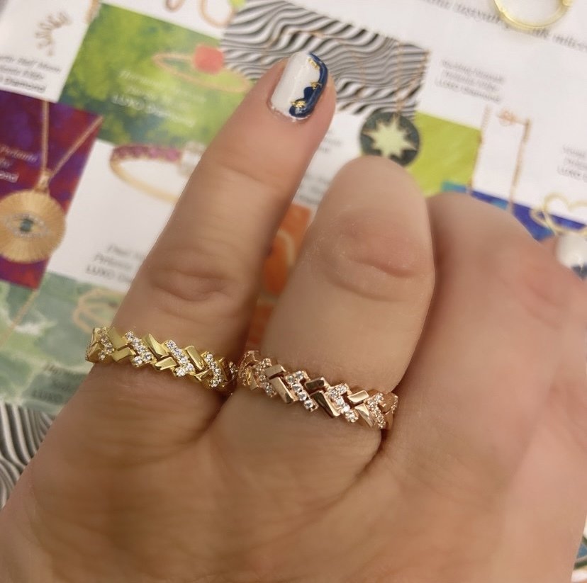 ZİGZAG DETAY BAGET YÜZÜK