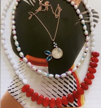 İNCİ MERCAN DOĞALTAŞ KOLYE