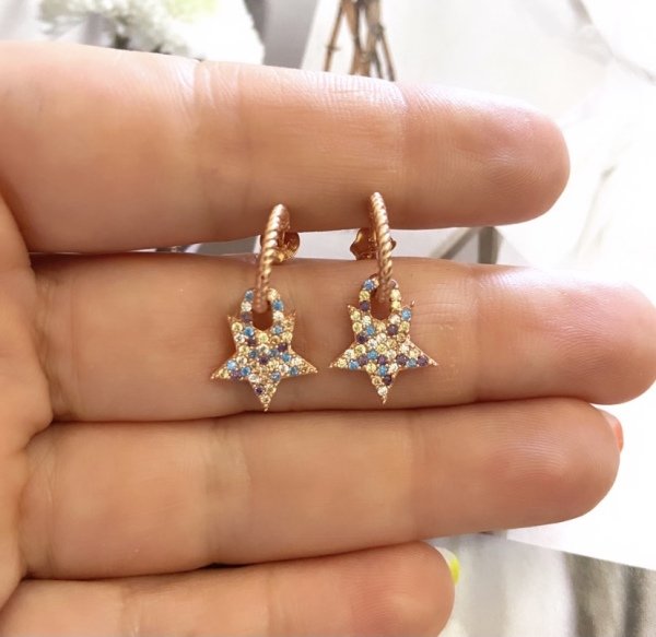 YILDIZ ZİRKON BURGU HALKA KÜPE