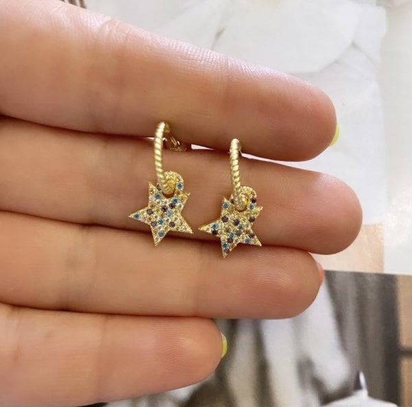 YILDIZ ZİRKON BURGU HALKA KÜPE