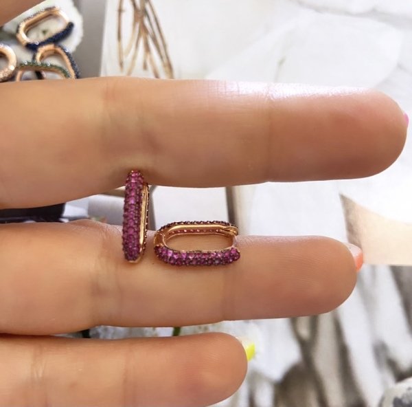 PEMBE ZİRKON KLİPS KÜPE