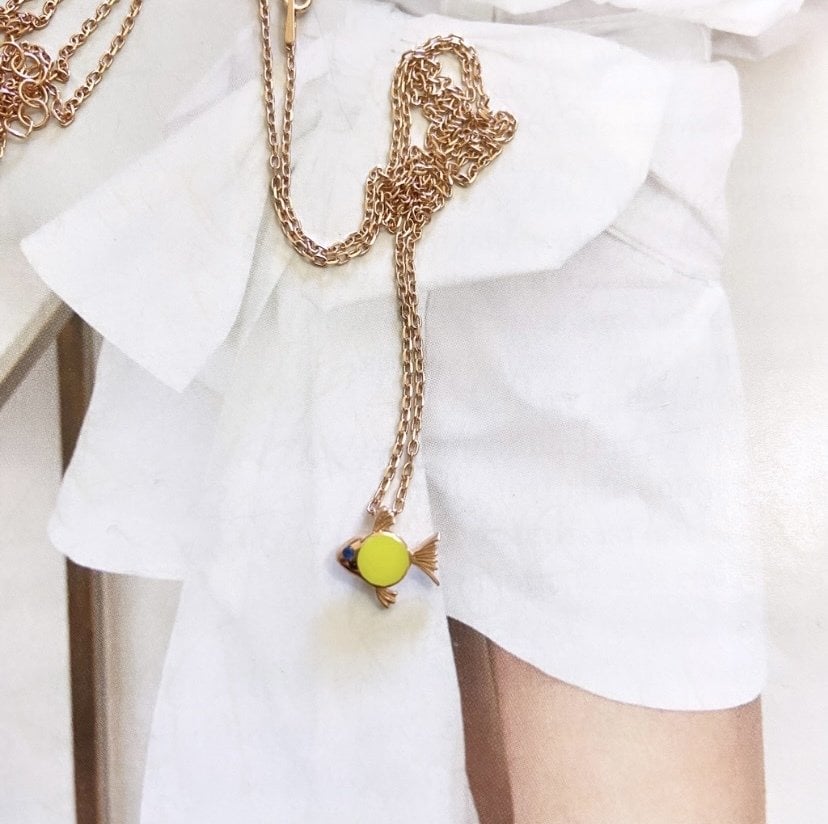 SARI NEON MİNİK BALIK KOLYE