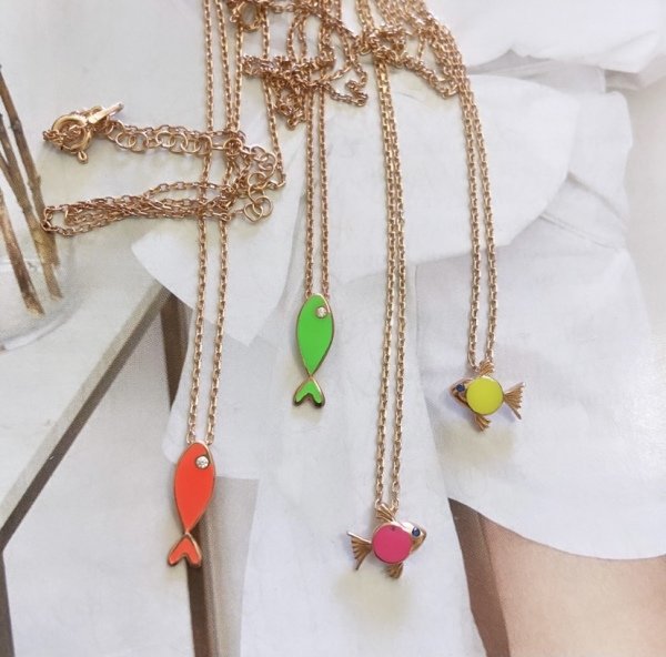 SARI NEON MİNİK BALIK KOLYE