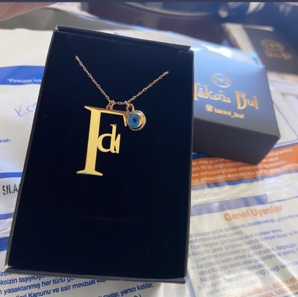 İÇİÇE HARF KOLYE