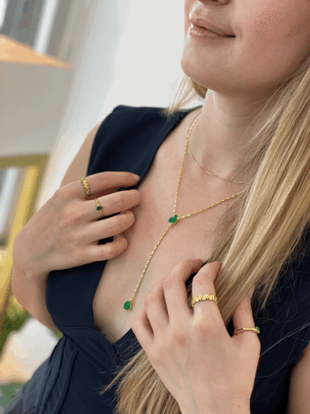 YEŞİL DAMLA TAŞ VÜCUT ZİNCİRİ