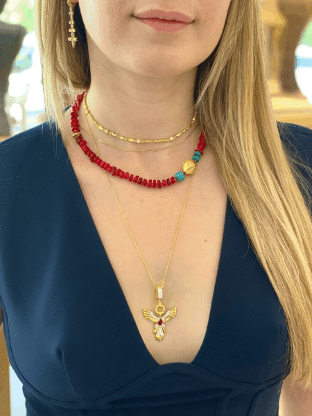 ANKA CHARMLI UZUN KOLYE