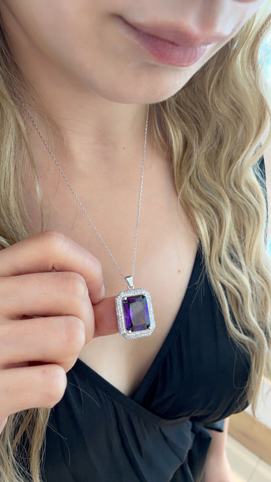 AMETİST TASARIM KOLYE