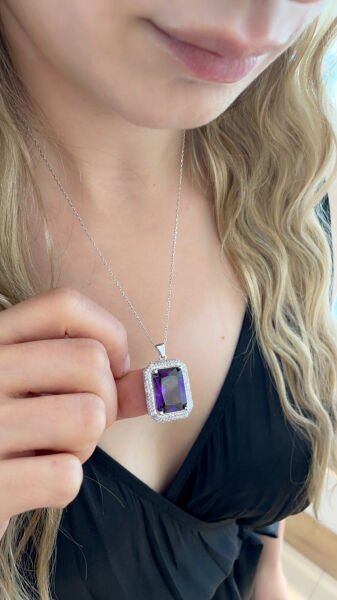 AMETİST TASARIM KOLYE