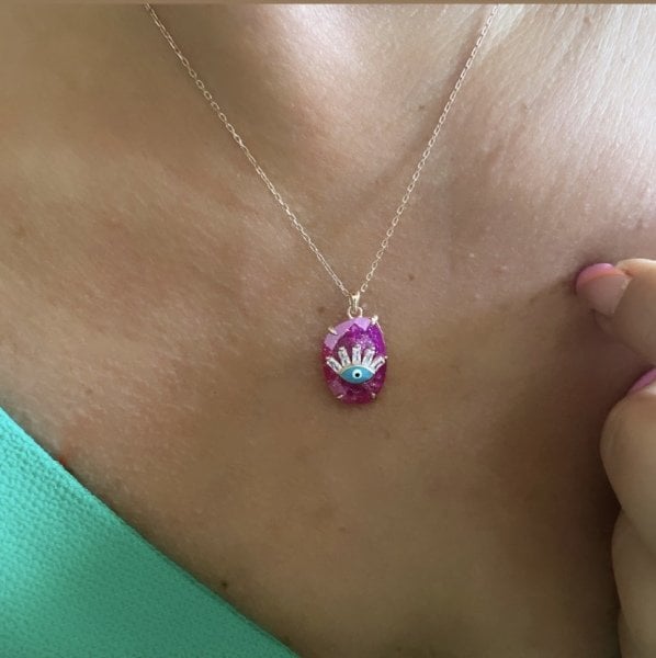 PEMBE KUVARS KOLYE