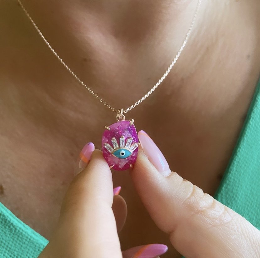 PEMBE KUVARS KOLYE