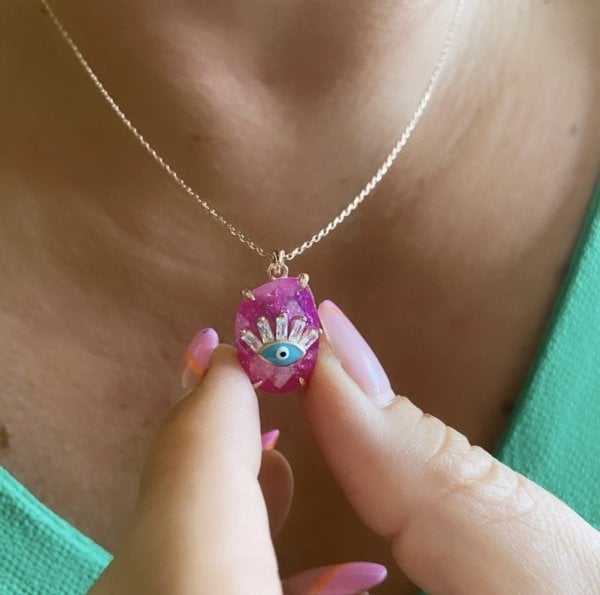 PEMBE KUVARS KOLYE