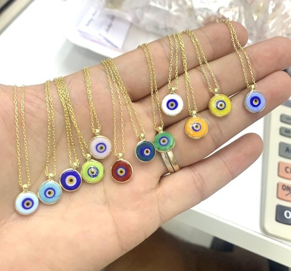 MİNİMAL CAM NAZAR KOLYE