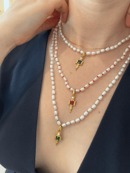 BAROK İNCİ TASARIM KOLYE