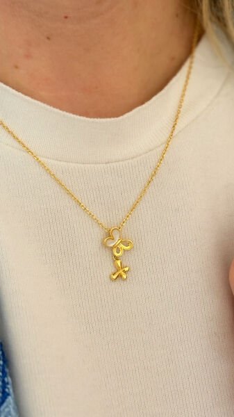 SEDEFLİ KELEBEK KOLYE