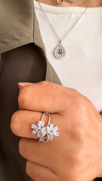 FLOWER MOZANİT YÜZÜK