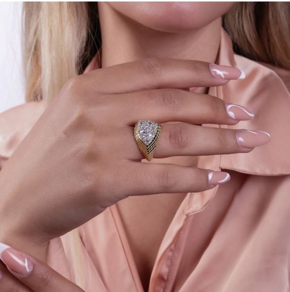 HAM BAGET GEOMETRİK YÜZÜK