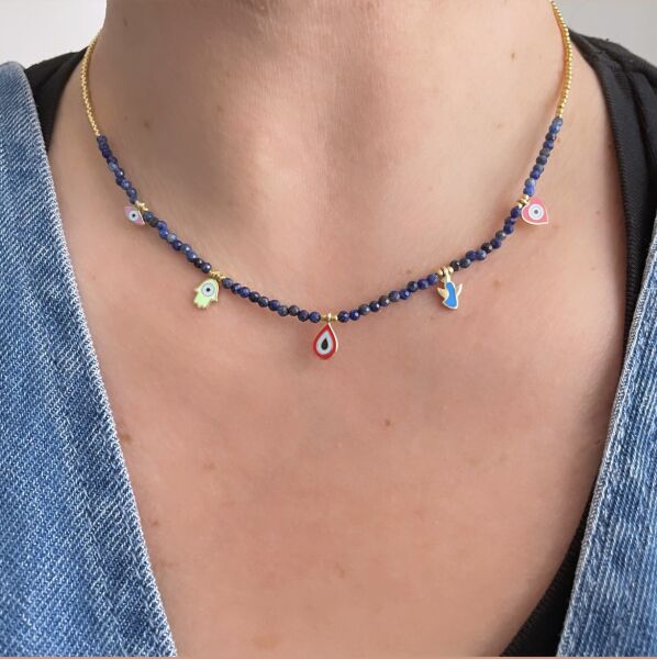 LAPİS LAZULİ ŞANS KOLYESİ