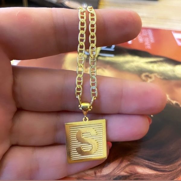 LAZER PLAKA HARF KOLYE