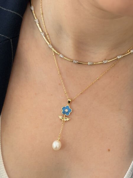 İNCİ ÇİÇEK KOLYE