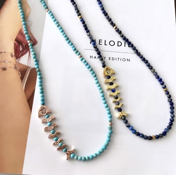 GÜZEL BALIK DOĞALTAŞ KOLYE