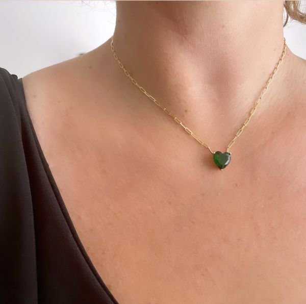 ATAÇ ZİNCİRLİ KALP KESİM KOLYE