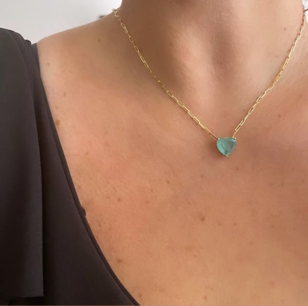 ATAÇ ZİNCİRLİ KALP KESİM KOLYE