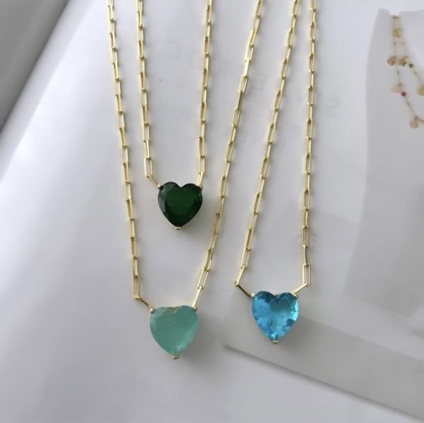 ATAÇ ZİNCİRLİ KALP KESİM KOLYE