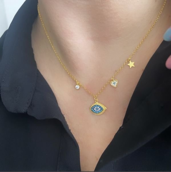 ANTİK NAZAR DETAY ŞANS KOLYE