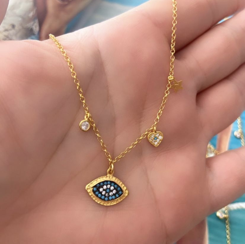 ANTİK NAZAR DETAY ŞANS KOLYE