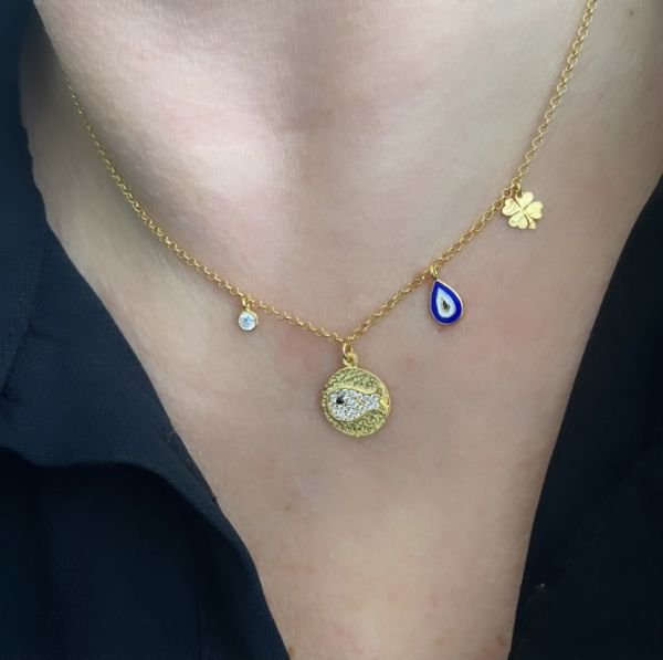 ANTİK BALIK DETAY ŞANS KOLYE