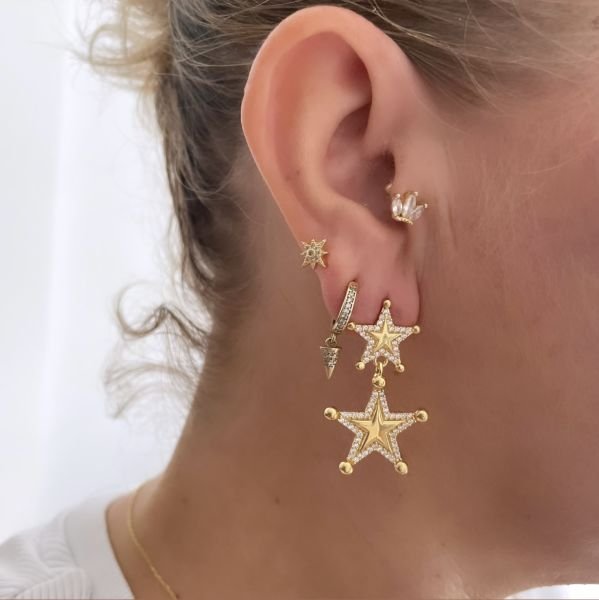 ÇİFT YILDIZ ÇİVİ KÜPE