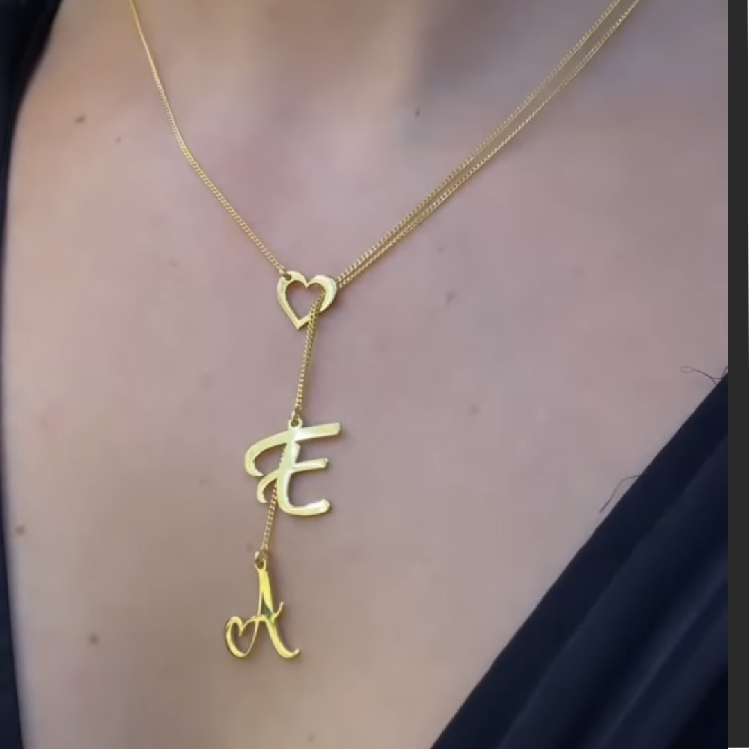 MARRY ÇİFT ZİNCİR HARF KOLYE