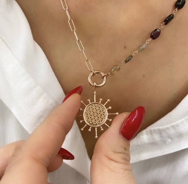 LOTUS GÜNEŞİ KOLYE