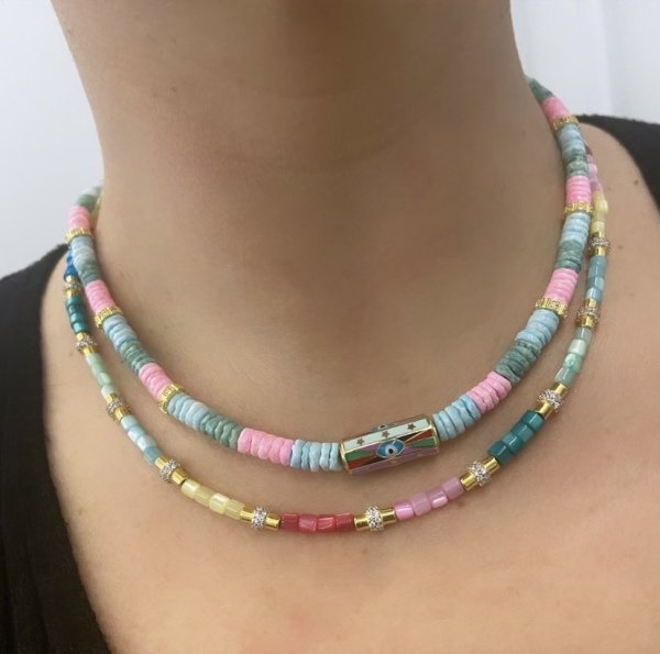 MİNELİ GÖZ FİMO KOLYE