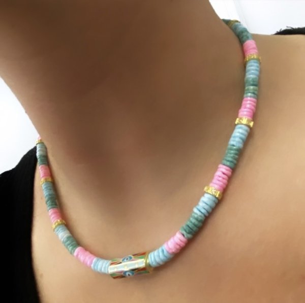 MİNELİ GÖZ FİMO KOLYE