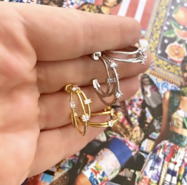 ÜÇ SIRA BAGET HALKA KÜPE