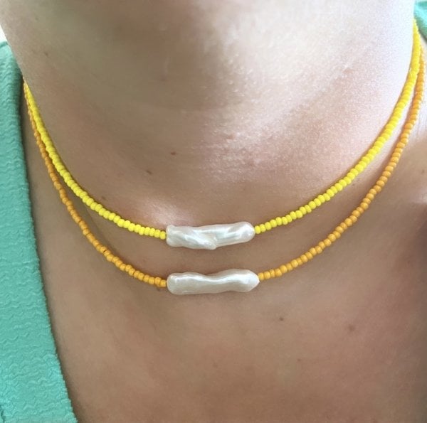 RENKLİ BAROK İNCİ KOLYE