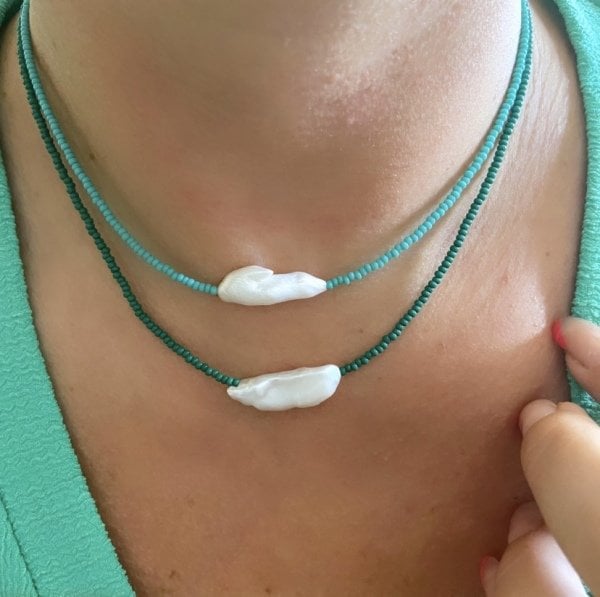 RENKLİ BAROK İNCİ KOLYE