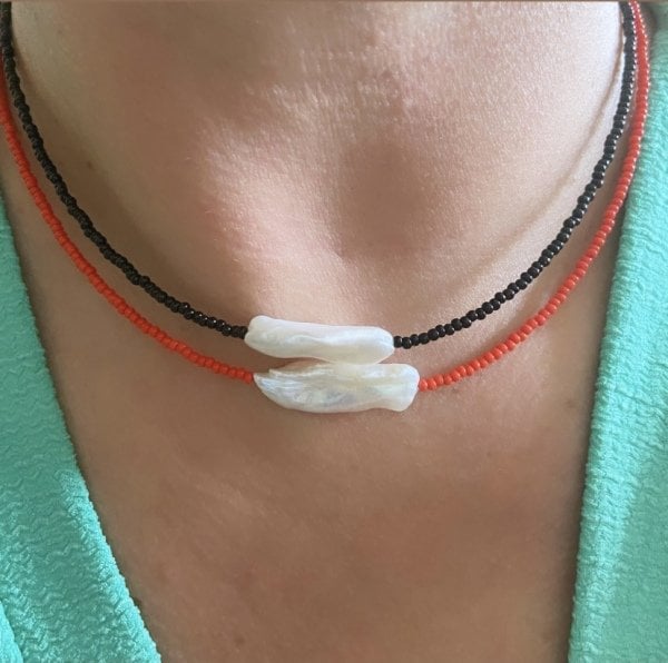 RENKLİ BAROK İNCİ KOLYE