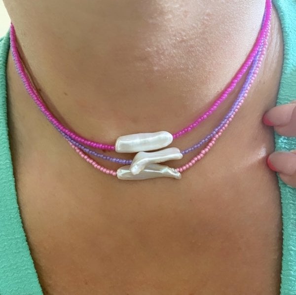 RENKLİ BAROK İNCİ KOLYE