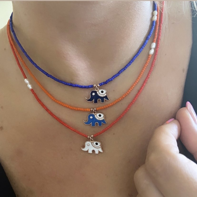 FİLLİ BAROK İNCİLİ ŞANS KOLYESİ